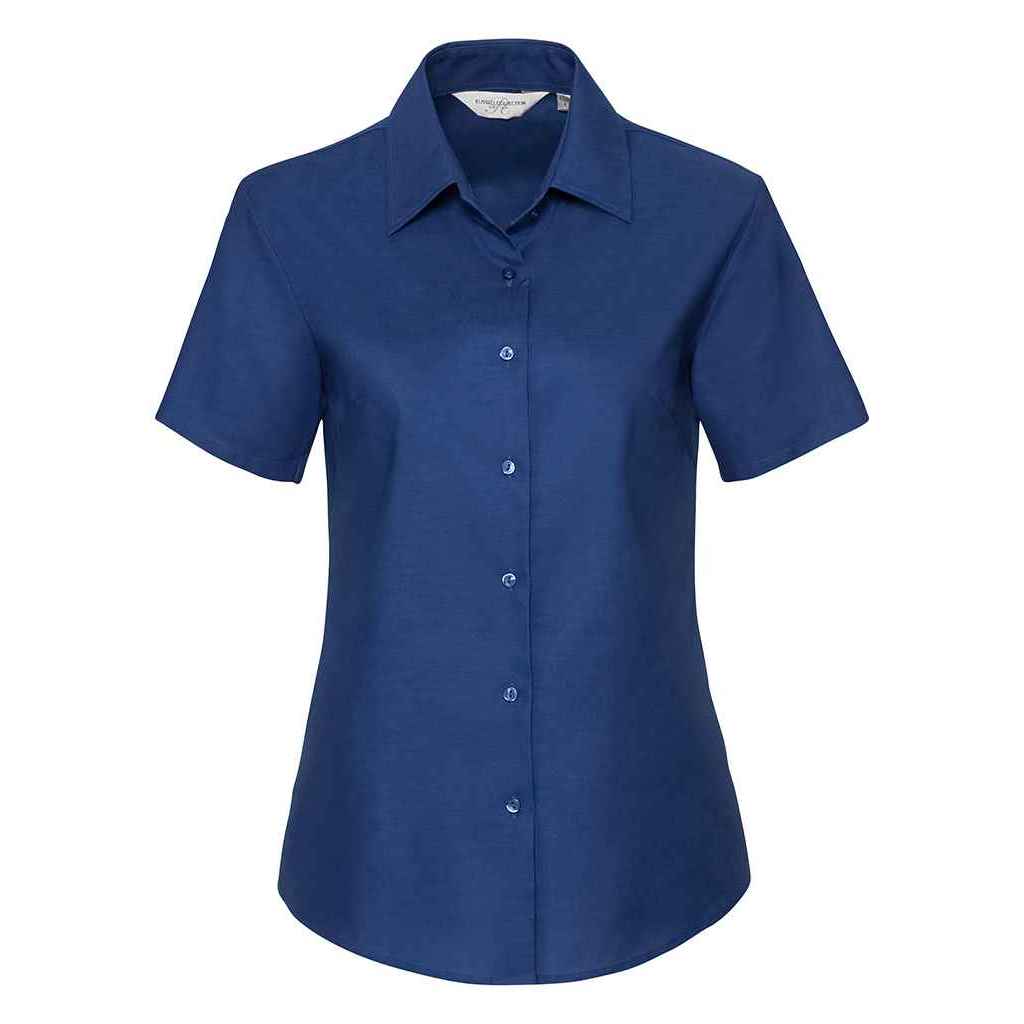 Russell Collection Womens/Ladies Oxford Short-Sleeved Shirt