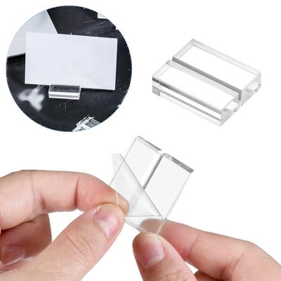 10PCS Clear Acrylic Table Number Holders Small Sign Display Stands Portable Card Holder for Weddings and Office Use