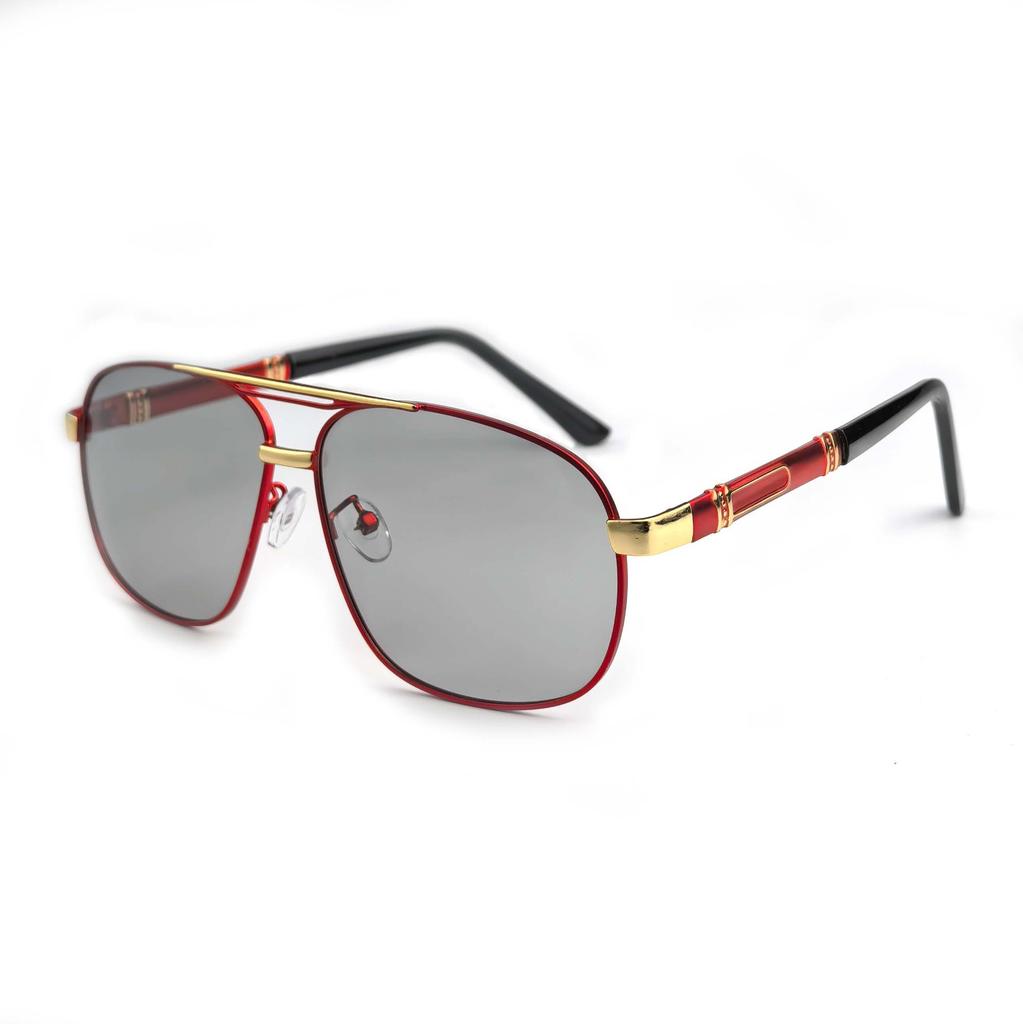 New men's pilot-style metal polarized sunglasses double beam day and night color-changing anti-ultraviolet sunglasses tide