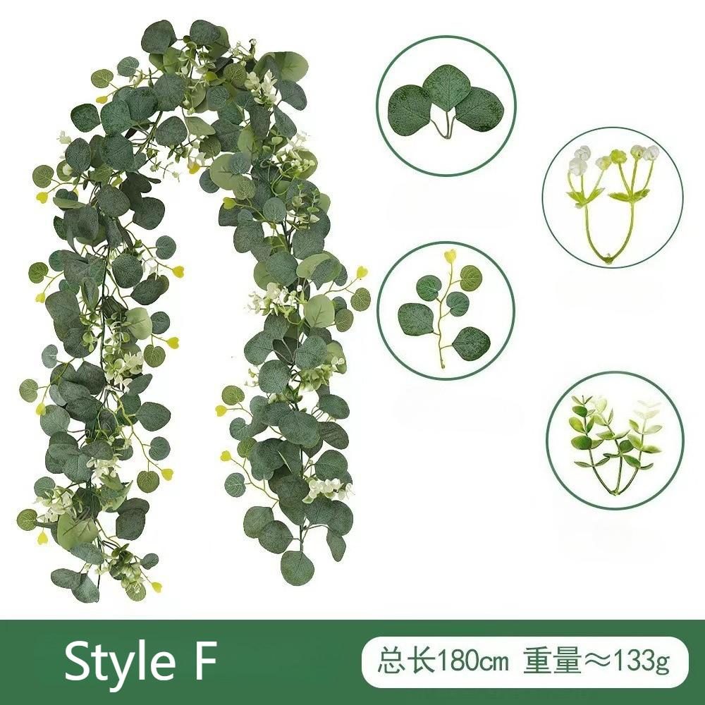1pc Simulated Rattan Wisteria Eucalyptus Garland,Artificial Green Rattan,Suitable for Birthday Parties,Wedding,Holiday Gathering