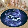 Elegant Round Gothic Multicolor Floor Rug, Non-Slip Floor Mat for Kids Room