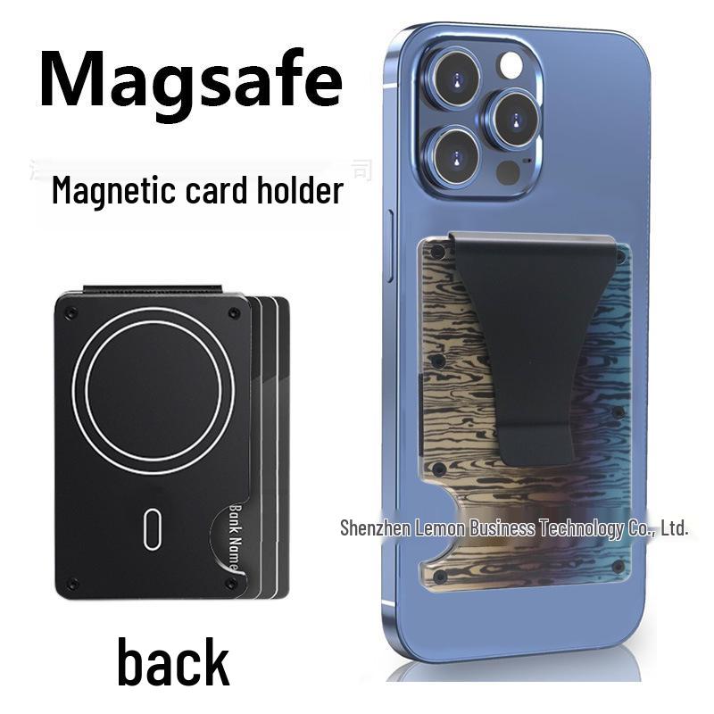 Apple MagSafe Compatible RFID Anti-Theft Metal Wallet with Strong Magnetic Card Holder