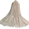 Ethnic Style Tassel Extra Long Jacquard Women Scarf Hollow Lace Cheongsam Shawl Female Accessories