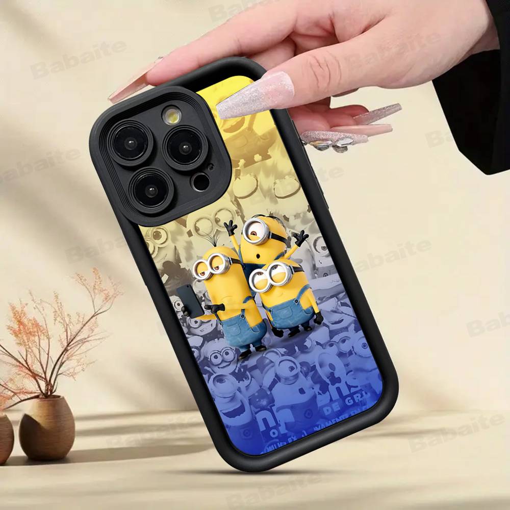 

Cartoon Anime Yellow M-Minions Phone Case For IPhone 17 16 15 14 13 12 11 Pro Max Plus Silicone Shockproof Case iPhone 14pro max
