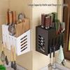 Wall-Mounted Kitchen Chopstick & Knife Holder Rack
