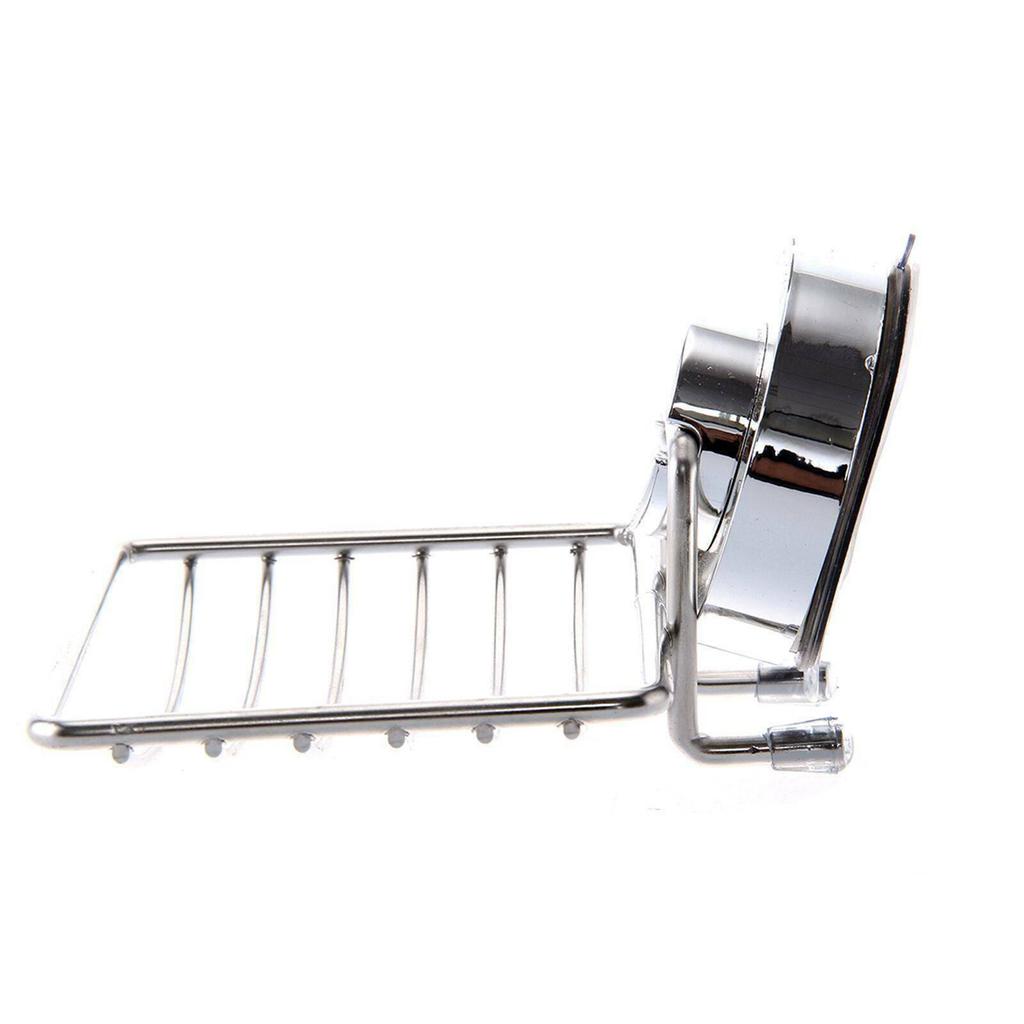 Stainless Steel Suction Cup Soap Holder Durable Not Easy to Break Organiser for Home Bathroom Smooth Walls