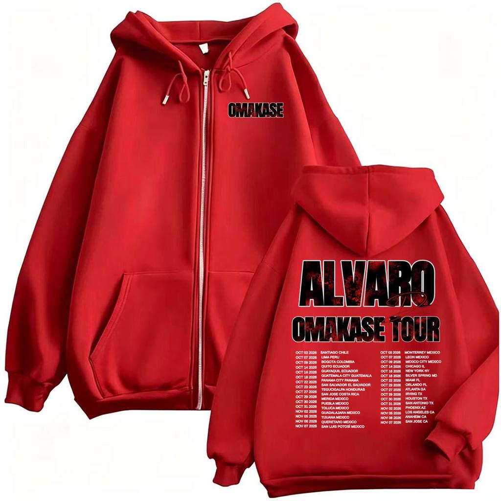 Alvaro Diaz Omakase Tour Merch Zip Up Hoodies Men Women Fashion Streetwear Sweatshirts Zipper Pullovers