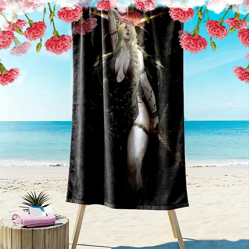 Fia Death Print Beach Towel, Large Soft Quick Dry Towel for Beach Camping Swimming