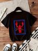 Red Lobster Stamp T Shirt Unisex Summer Sea Food Graphic Tees Retro Animal Printed Tops Loose Short Sleeve ONeck Casual Tees