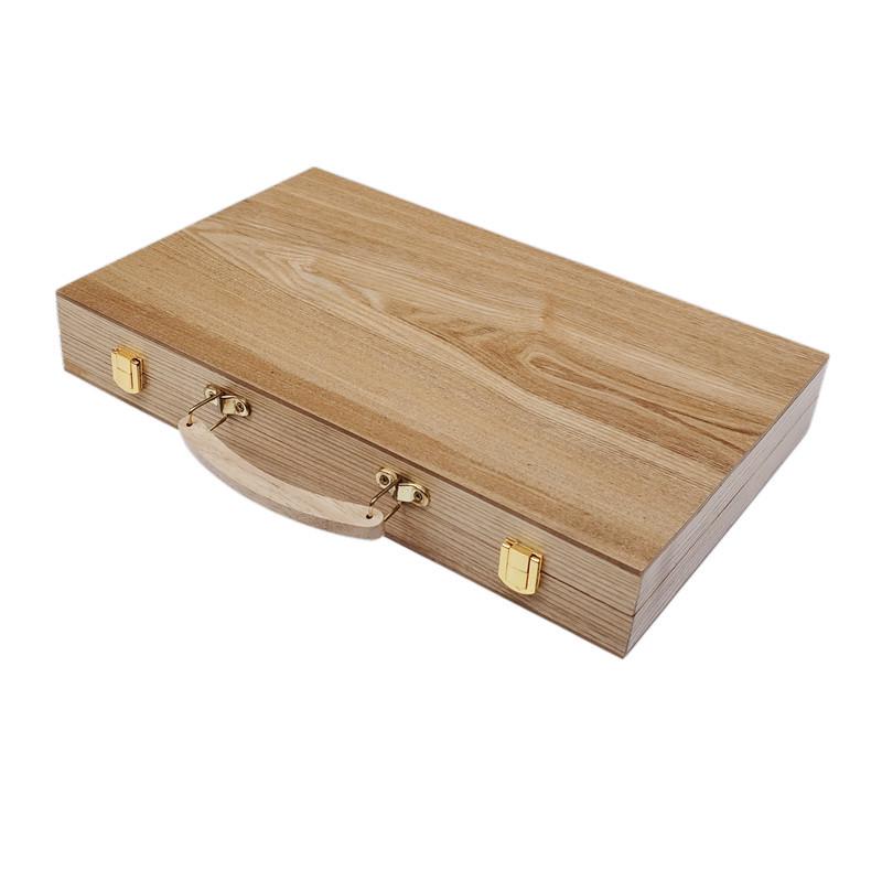 Deluxe Wooden Chess & Backgammon Set with Strategy Game Packaging