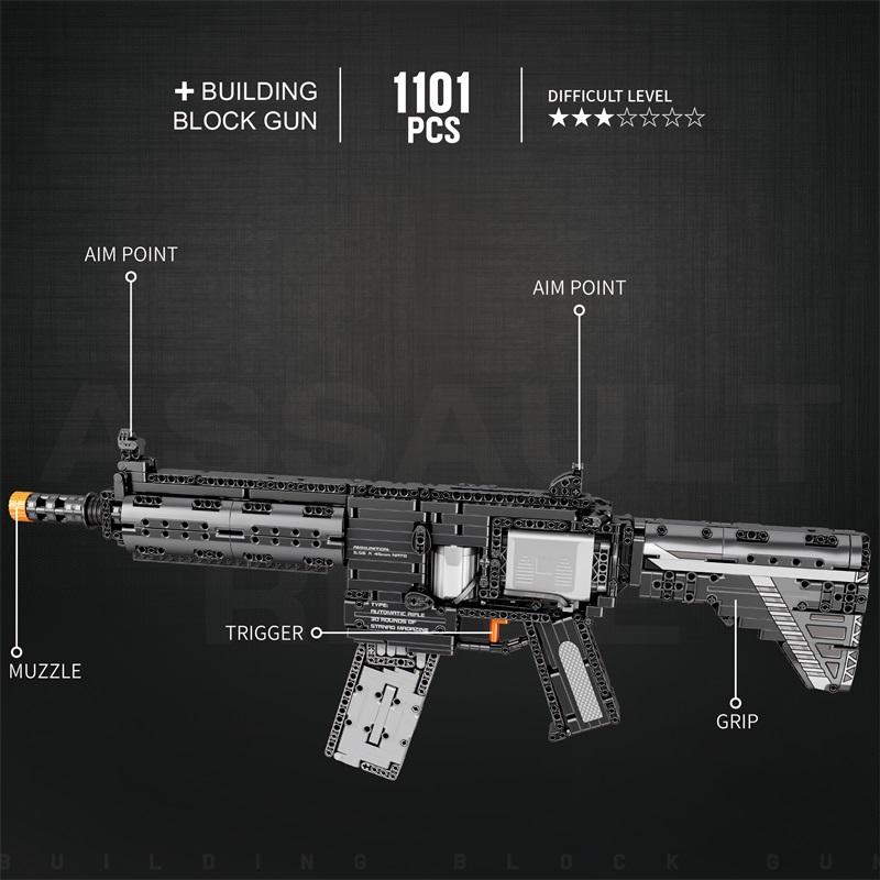 Non-Toxic 1101Pcs M416 Rifle Building Block Model City Police Military Weapon Series Gun Puzzle Assembly Bricks Toys For Children Child Gift