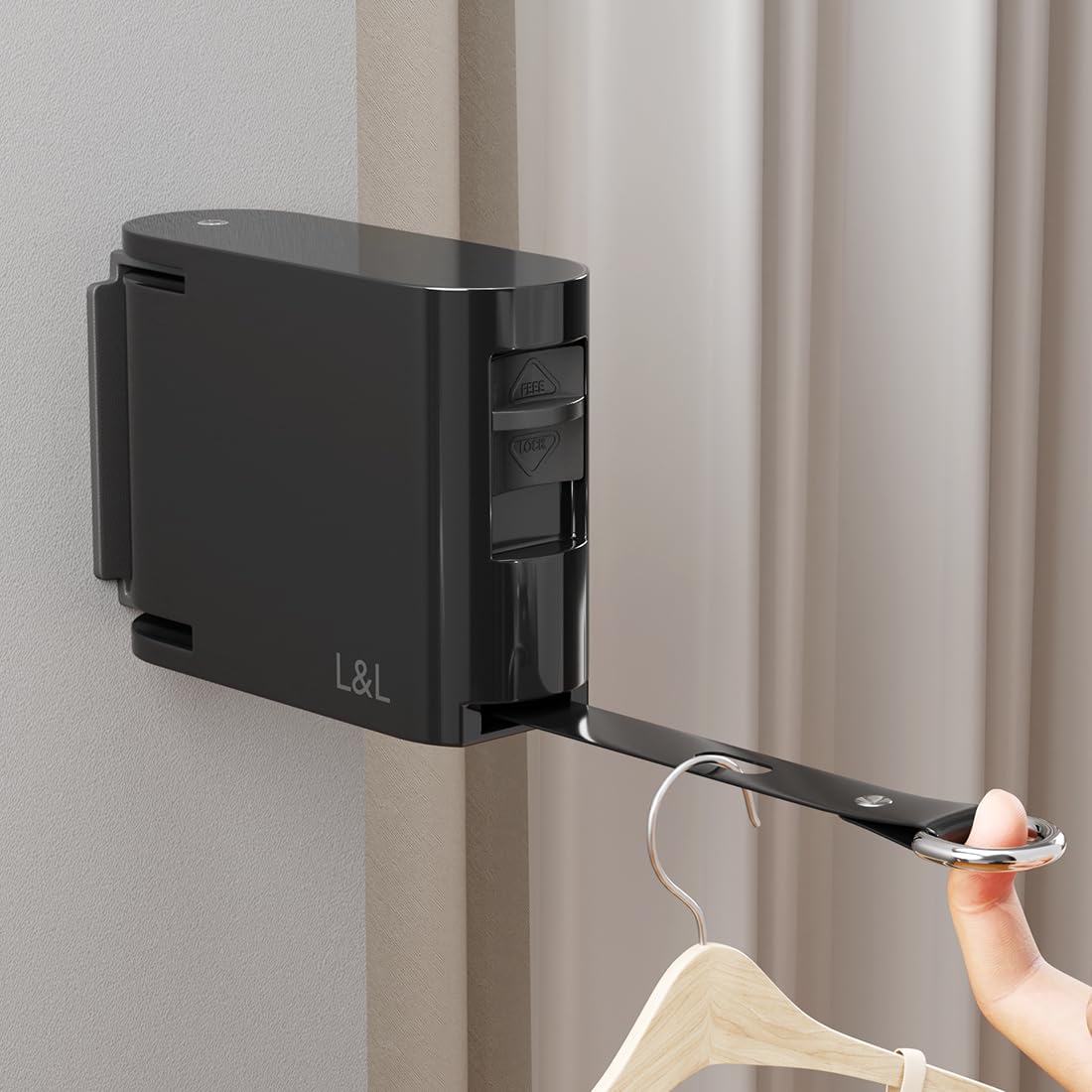 

HIUGO Indoor Clothes Drying Extendable Clothes Drying No No Drilling 20kg Load Up to 29 Suitable for Black L&L Wire, Rack, Sagging, Required, чёрный