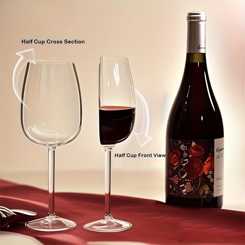 Unique Half Wine Glasses (4.73oz), Innovative Design for Red And White Wine,Perfect for Celebrations with Friends, Anniversaries, Weddings