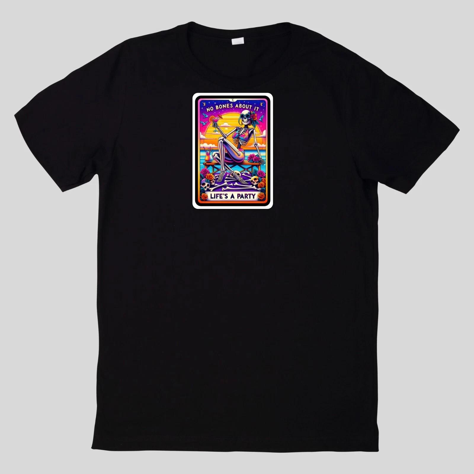 T-Shirt Lustige Skelett Tarot karte Baumwolle Fun Spaß Sprüche Lustig Cartoon XL