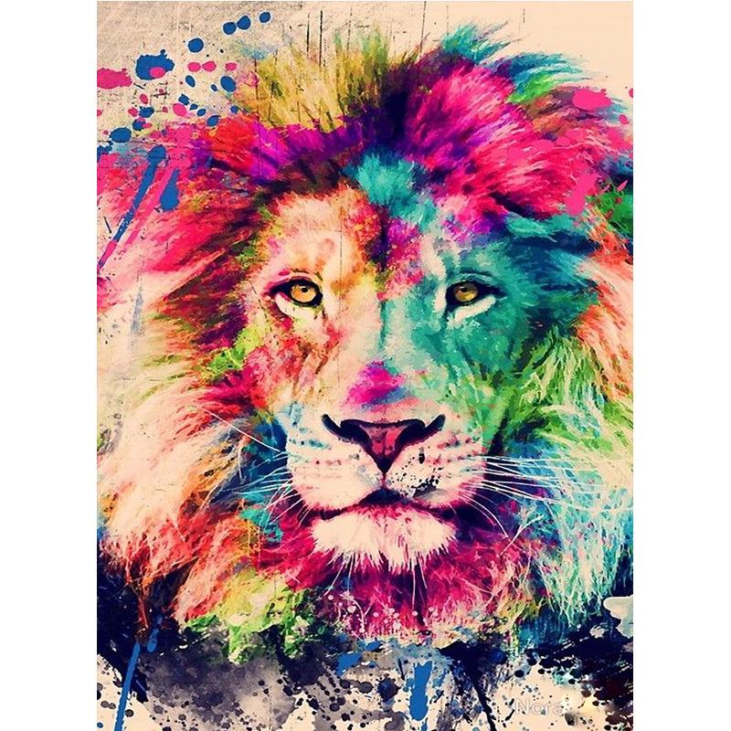 5D DIY Diamond Painting Lion Tiger and Horse Painting Diamond Embroidery Cross Stitch Kit Full Rhinestone Mosaic Home Decor