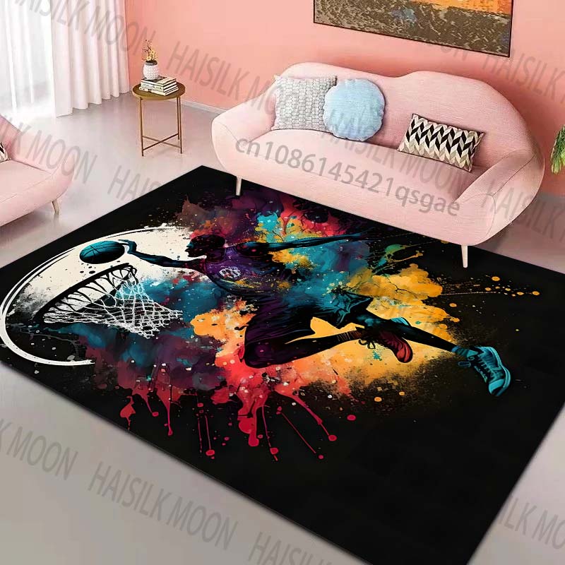 

Basketball dunk colorful Pattern Rug Carpets for Bedroom Living Room Sofa Mat Creative Door Mat Cloakroom Home Decor 40x60cm