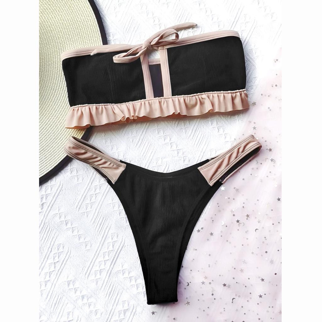 Bandeau Bikini Set Micro Bikini Set Sexy Swimsuits For Women Swimwear Bathing Suits Ruffle Swimming Suit Beachwear Thong Biquini
