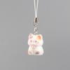 Cute Flocked 3D Resin Bear Keychain Sweet Creative Student Phone Chain Pendant Bag Accessory Phone Strap Gift