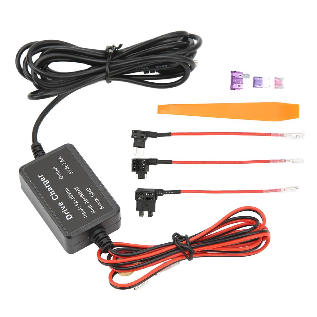 Dash Cam Hardwire Kit MINI USB Adapter High Security 12V‑30V To 5V Widely for Mirror Cam GPS Navigator Radar Detector