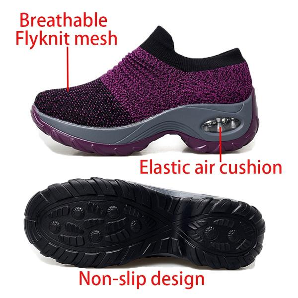 Womens Breathable Sports Shoes Smooth Platform Tennis Socks Sneakers Lightweight Athletic Footwear
