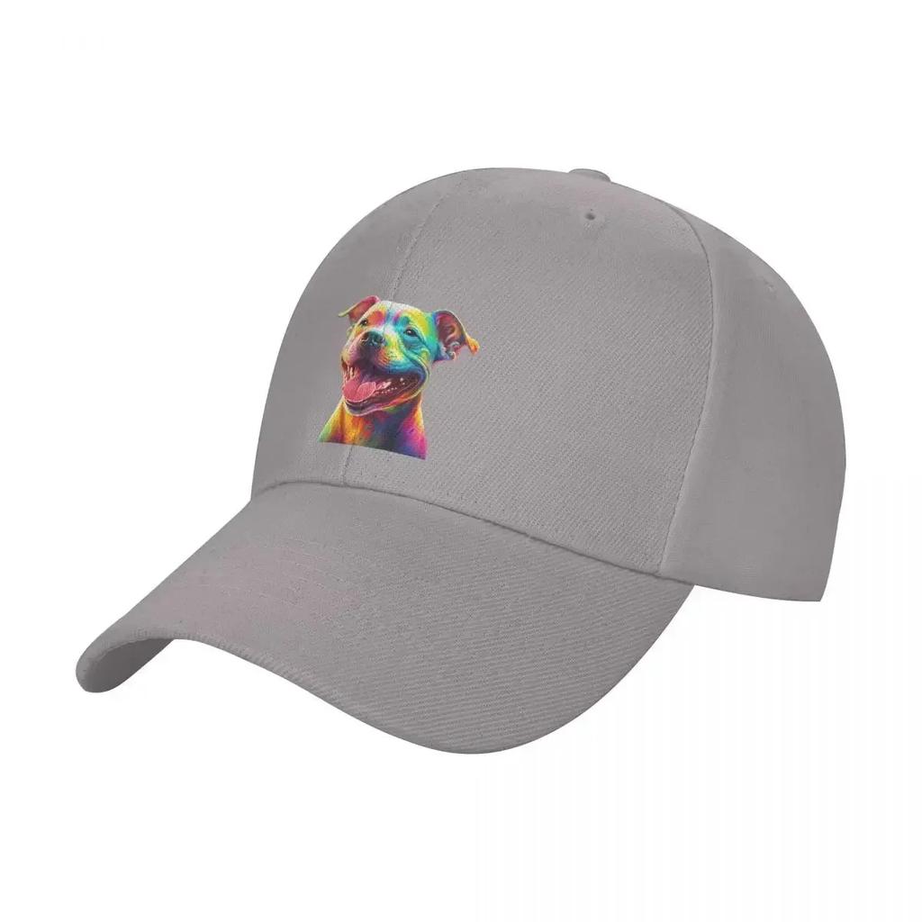 Border Collie Bull Staffy Dog Happy Smiling Baseball Cap Hats for Men Big Size Hat Fishing Cap Golf Women Men's