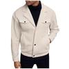 Men's Wool Shirt Jacket Button Down Long Sleeve Casual Overshirt With Flap Pockets