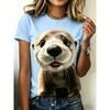 Women's summer casual O-neck short-sleeved T-shirt, with fashionable 3D print, suitable for outings or at home