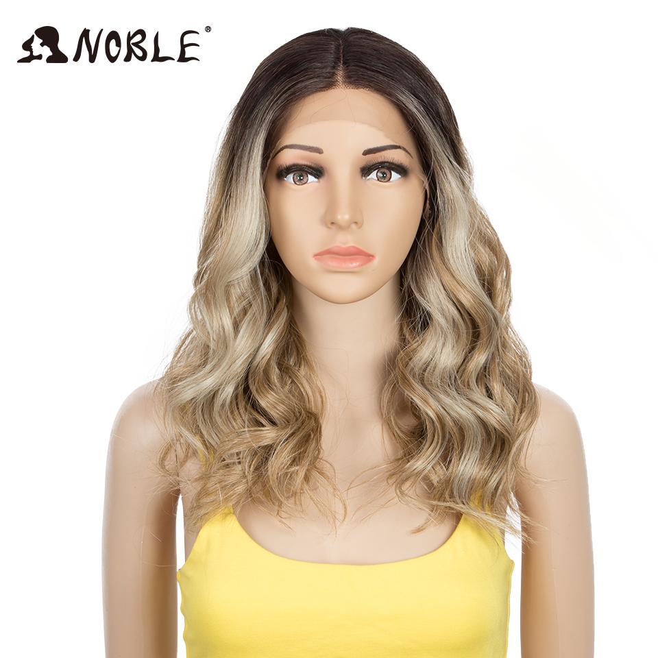 Noble Synthetic Lace Front Wigs 20 Inch Wavy Glueless Brown Wig Blonde Wig Cosplay Curly Wig Lace Front Wig For Women Lace Wig