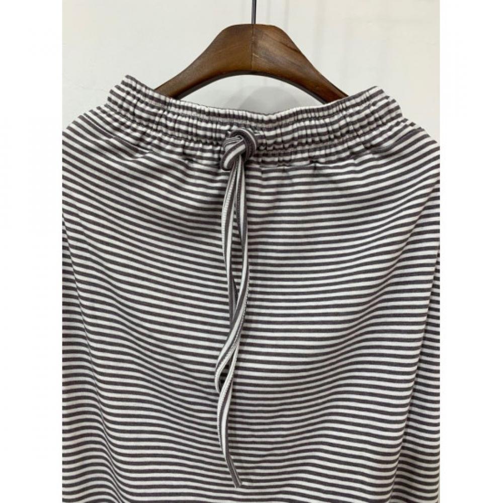 C S In The Room StretCh Stripe bandIng Long Skirt 2Color