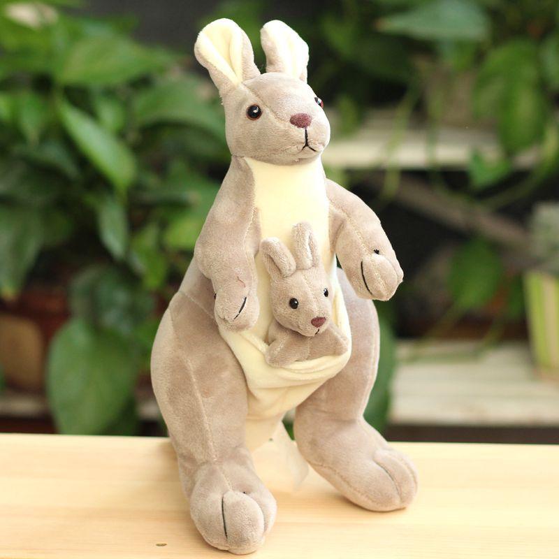Non-Toxic Mother And Child Kangaroo Plush Toy Set 28Cm Cute Children'S Dolls Pillow Soft Rag Doll Birthday Gift For Kids