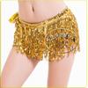 Belly Dance Stage Costume: Patent Leather Fringe Waist Chain with Sequin Armbands and Skirt