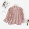 ZANZEA Womens Casual 3/4 Sleeve Loose Patchwork Lace Blouse