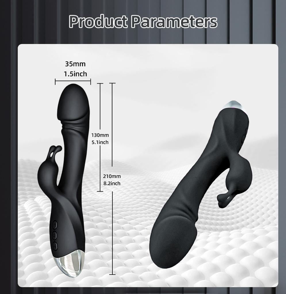 Králičí vibrátor pro ženy Výkonný bod G Stimulátor ženského klitorisu Vagina Masáž bradavek Dildo Tichá erotická hračka pro dospělé