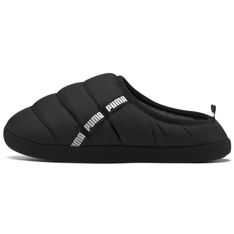 Puma Scuff Slippers Unisex Black White Comfort Slippers 384945-01 EU 35.5