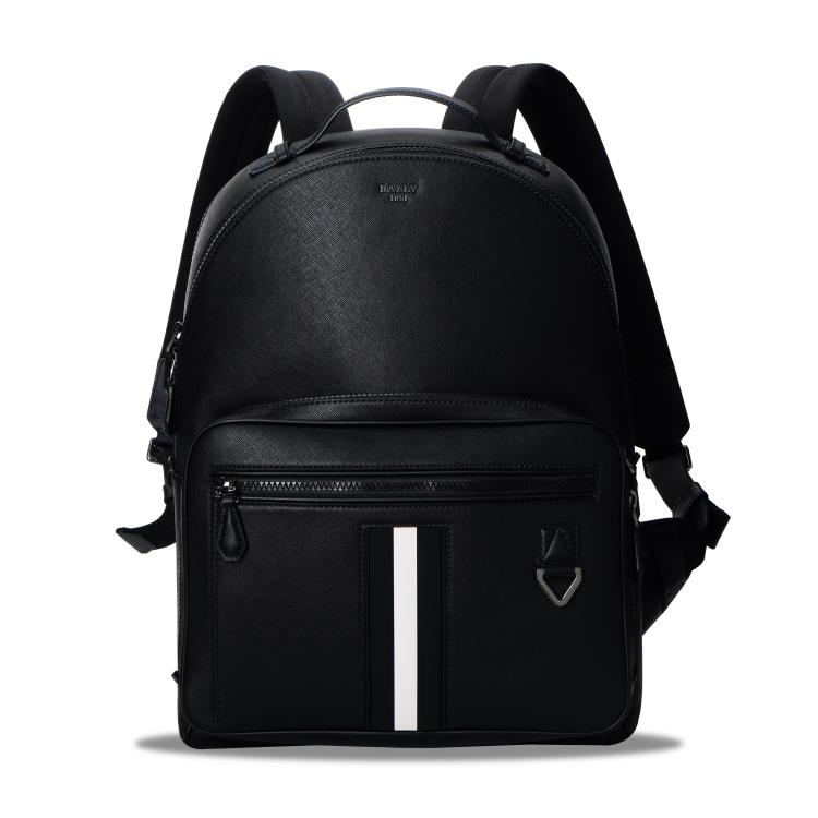Bally Mavrick Black And White Striped Color Block Leather Backpack Men Backpack 6238746