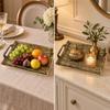 Textured Aluminum Tray with Handles Sleek Serving Sturdy for Home Decor,