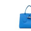 Longchamp Le Roseau Solid Color Grain Effect T-Buckle Leather Tote Bag Women tote bags Blue 10058HPN487