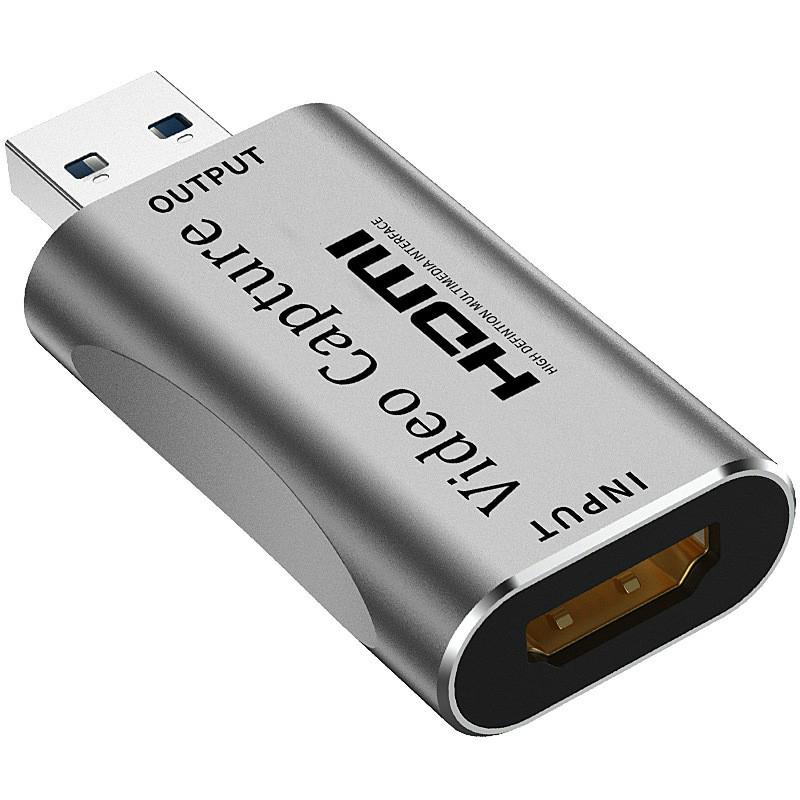 

C30 USB Male to HDMI Female Карта захоплення HD-відео Адаптер з алюмінієвого сплаву для ігрового живого стрімінгу As Shown A