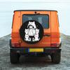 2D Flat Printing 1pc Anime Girl With Cat Hoodie & Kittens Printed Car Tire Cover, Universal Stylish Spare Wheel Protector, Perfe
