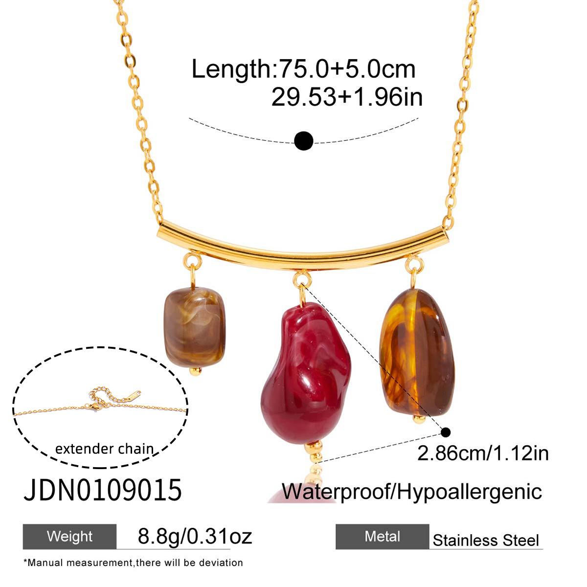 Resin sweater chain necklace does not fade European and American stainless steel head