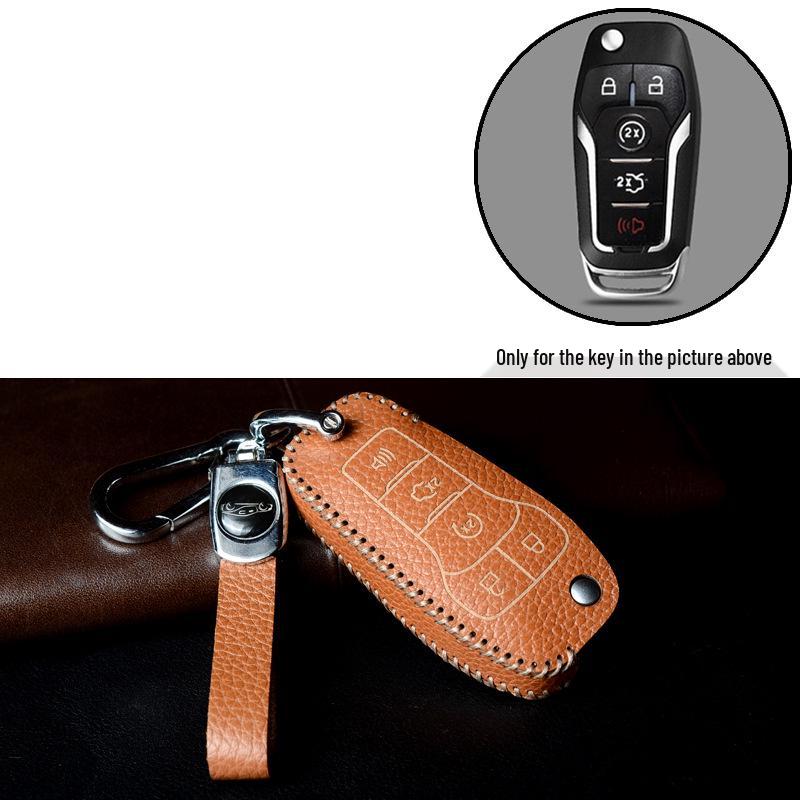 Universal Nappa Leather Key Cover for Honda, Toyota, Hyundai, Nissan - Car Modification Accessory