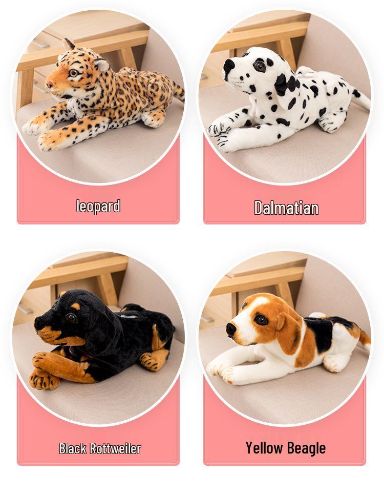 Set cutie de șervețele pluș animal desen animat creativ - Design câine cu pete și tigru