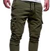 Cargohose Einfarbig Kordelzug Herren Locker Mehrere Taschen Jogginghose für den täglichen Gebrauch