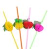 Creative for Plastic Party 50PCS/Lot Assorted Decoration 3D Paper Drinking Fruit Cocktail Straws