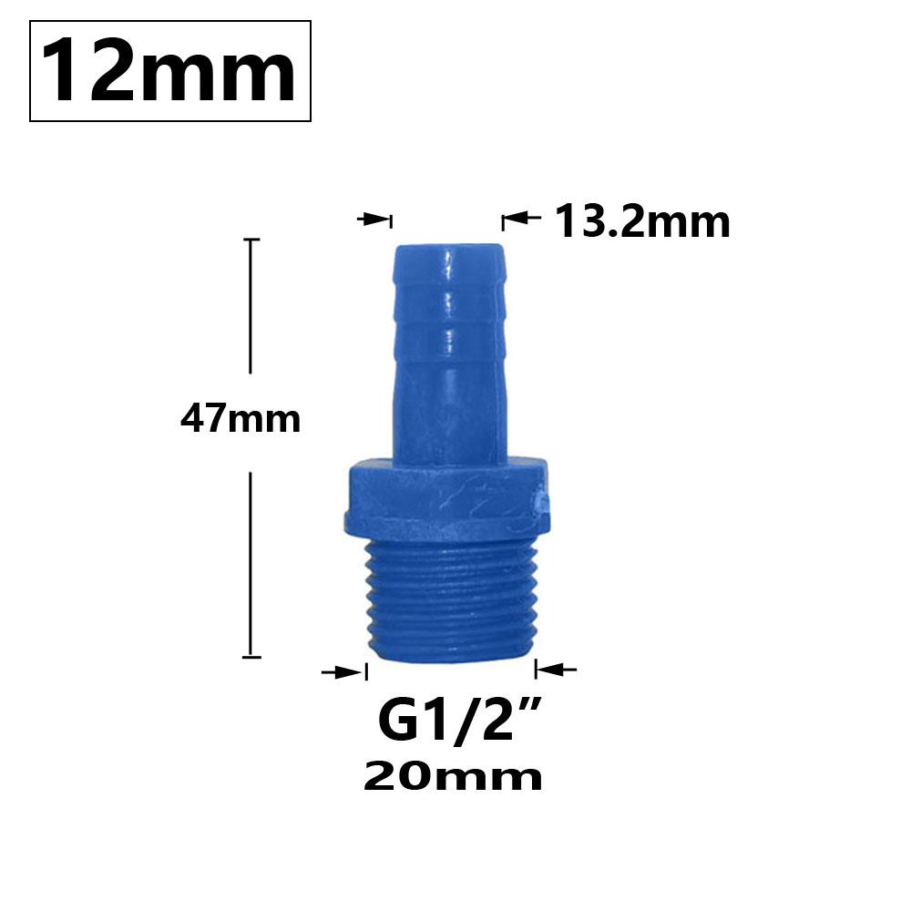 

ID 20mm 1/2 Thread To 8/10/12/16mm PVC Hose Barb Connector Garden Hose Barb Coupler Fitting Farm Irrigation PE Pipe Joint