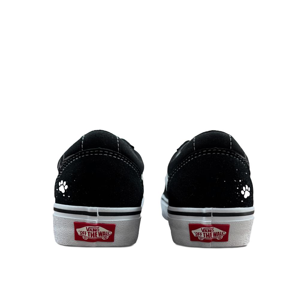 Vans Ward Abrasion Resistant Low top Skateboard Shoes Unisex Black White VN0A36EMC4R(Team613-)