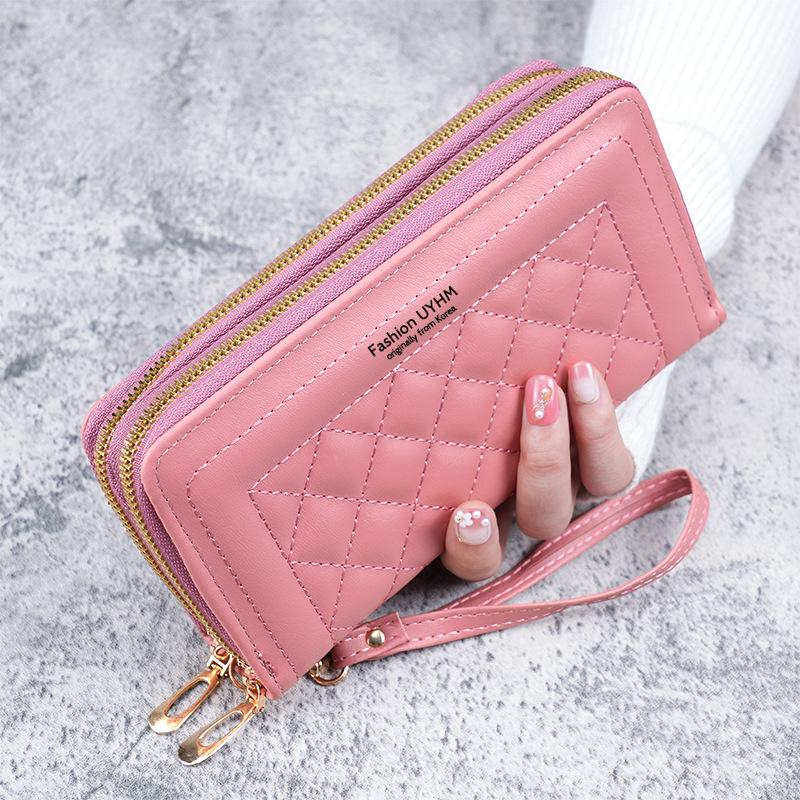 Women's Long-Style Wallet 2023: Double Zipper, Large Capacity Phone Bag & Card Holder, Korean Casual Design.