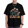 Yiayia Wildflower Floral Short Sleeve Tee  Cotton TShirt