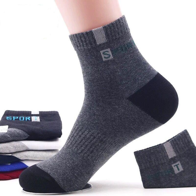 2023 Men's Thick Cotton Mid-Calf Socks - Casual, Sweat-Absorbent, for Autumn & Winter
