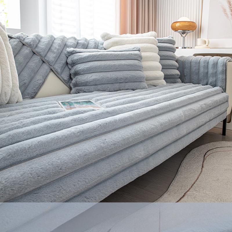 

Плюшевая подушка для дивана с кроликом, утолщенная подушка для зимы и зимы, Нескользящая простая современная кожаная подушка для дивана, плюшевая подушка 70*210cm